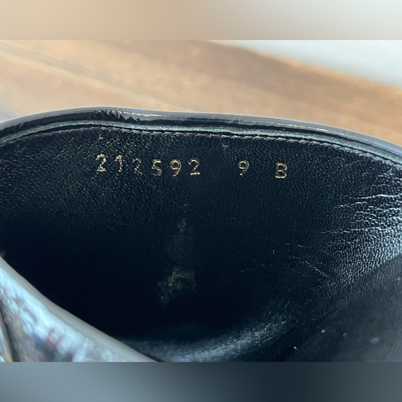 EUC Gucci Hysteria Black Patent Leather Platform Open Toe Sandals Womens size 9 - Picture 6 of 13